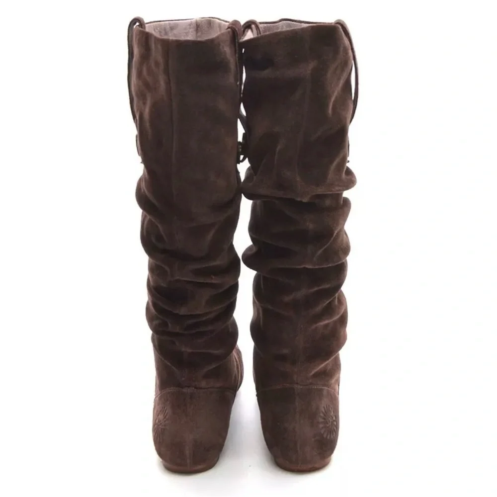 UGG Australia Women's 1948 Highkoo Slouchy Boots Brown Suede Leather tending